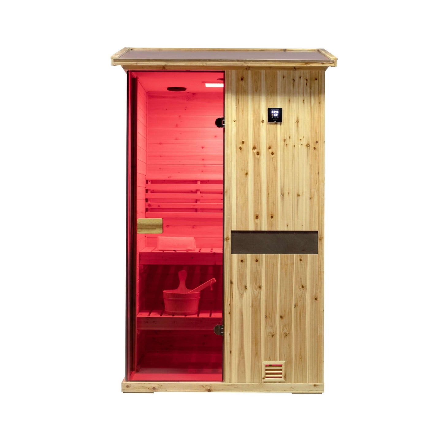 Thermora Premium 2-Person Outdoor Wooden Steam Sauna Room With Smart Control Panel And Bluetooth Audio (SAK52918)