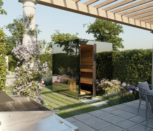 Thermasol Vue - Front Panoramic Glass, 3-4 Person, Outdoor Sauna